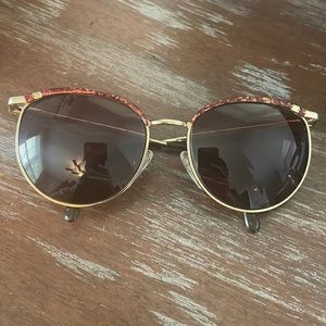 BerDel Sferoflex vintage Tia Agate Brown metallic sunglasses.